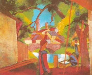 抽象的かつ装飾的 Painting - チルドレン・アット・ザ・ポンプ キンデラム・ブルネン表現主義